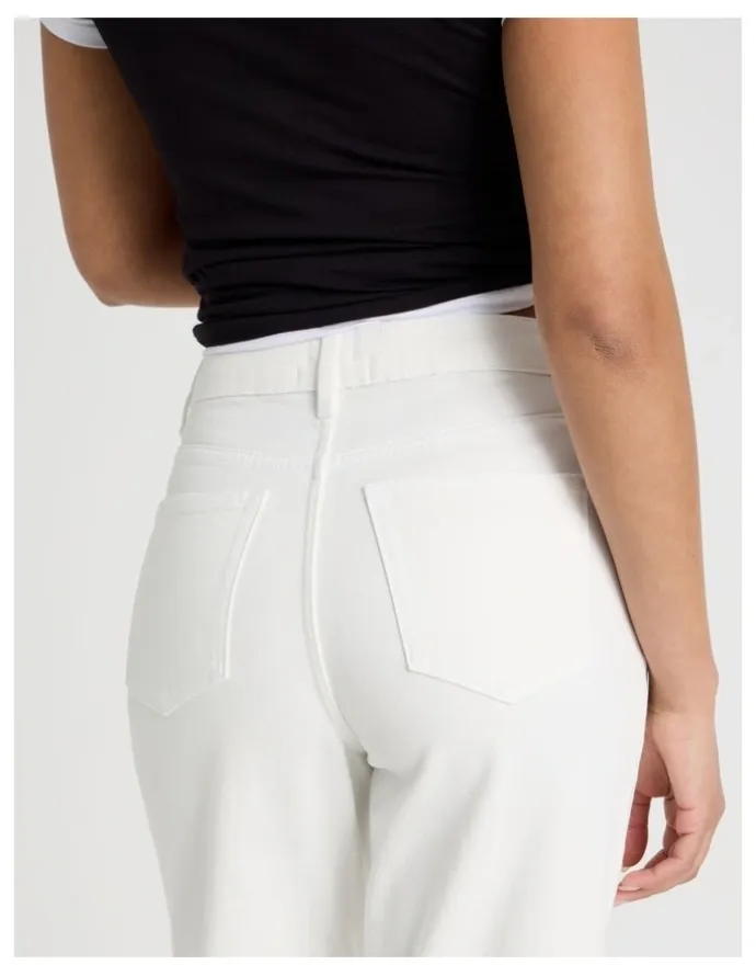 GRAB Wide Leg High Rise Jeans in Ecru