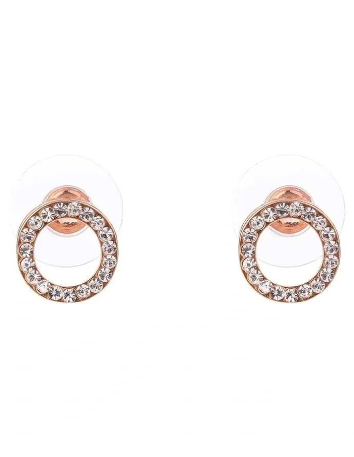 Gregory Ladner Cubic Zirconia Rose Gold Circle Earrings GJEL118M