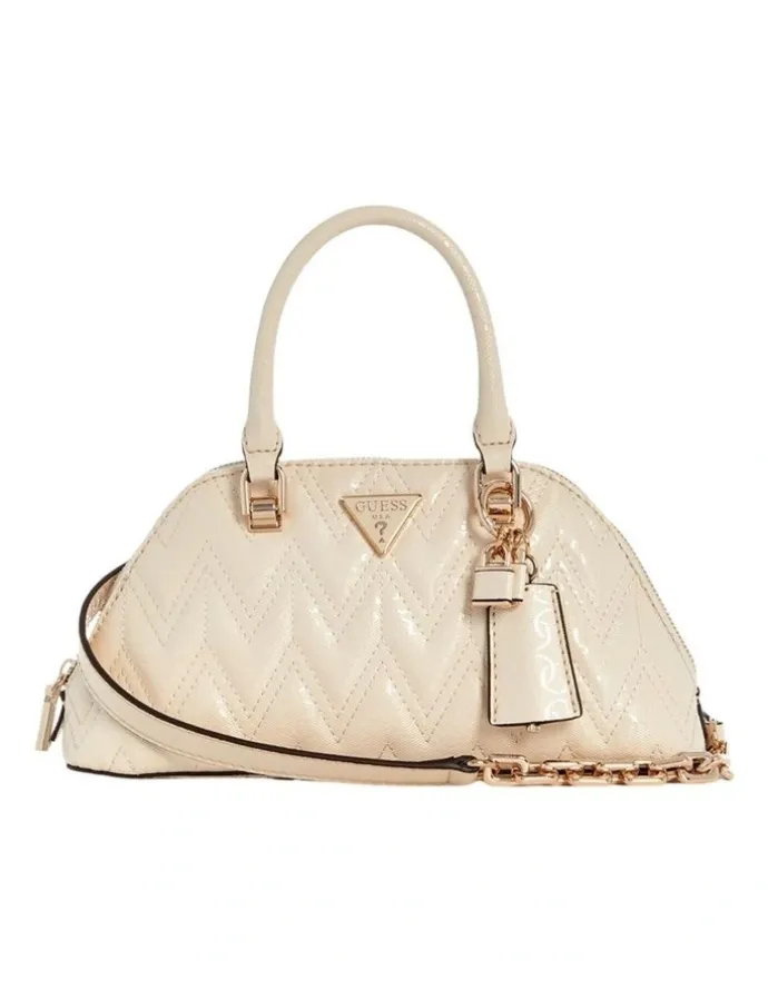 Guess Adelard Satchel Bag in Stone