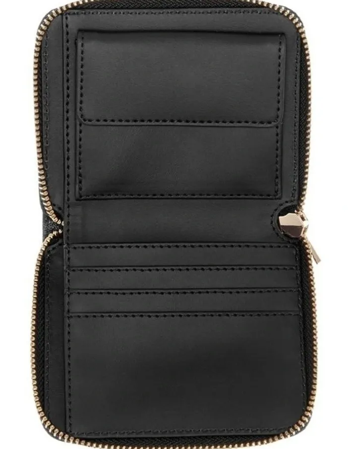 Guess Adelasia Small Zip Around Wallet in Black