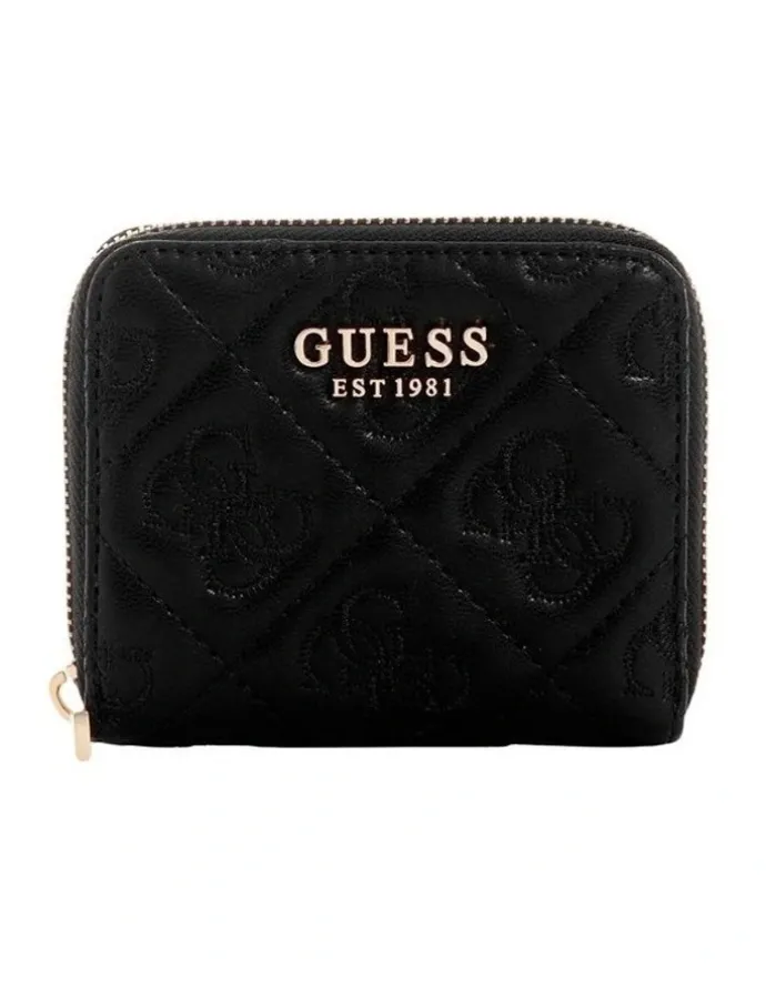 Guess Adelasia Small Zip Around Wallet in Black