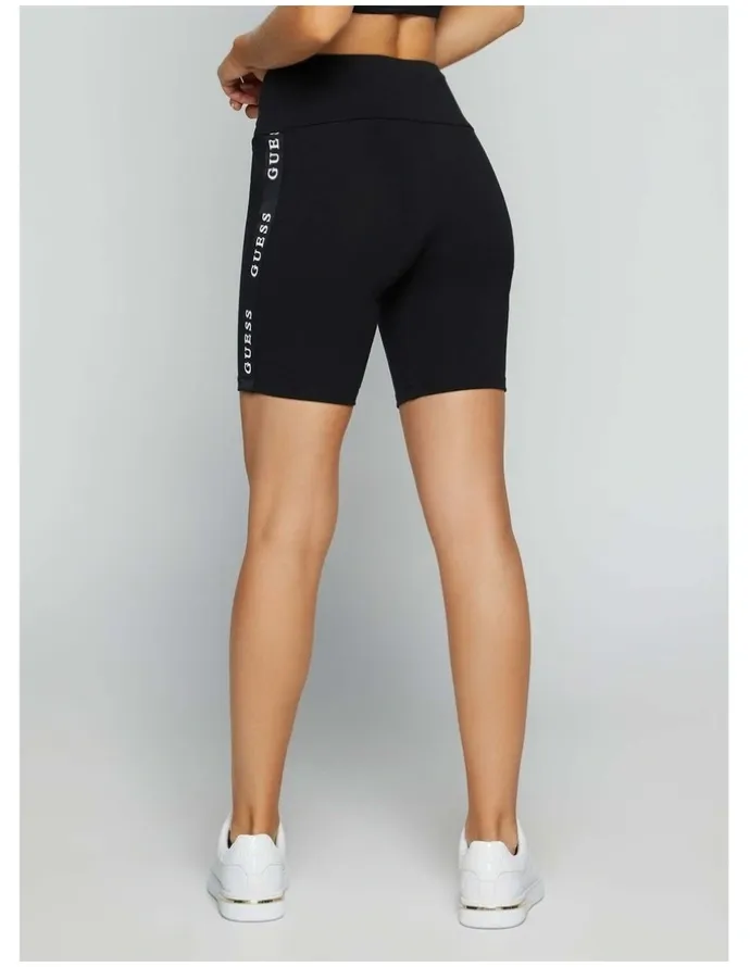 Guess Aline Active Logo Bike Shorts in Black