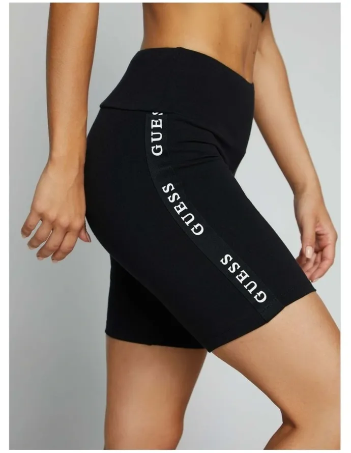 Guess Aline Active Logo Bike Shorts in Black