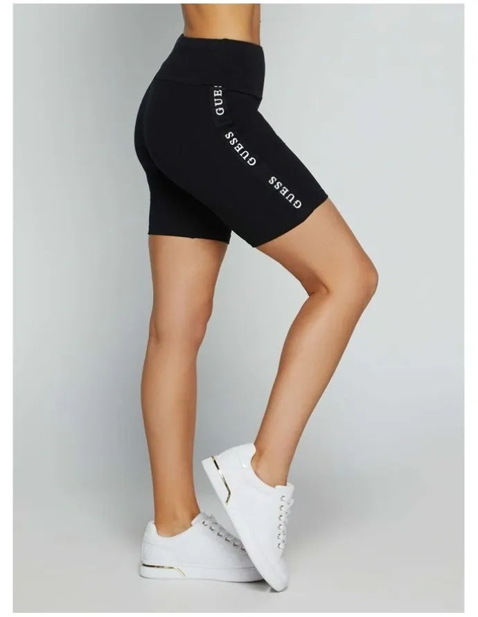 Guess Aline Active Logo Bike Shorts in Black