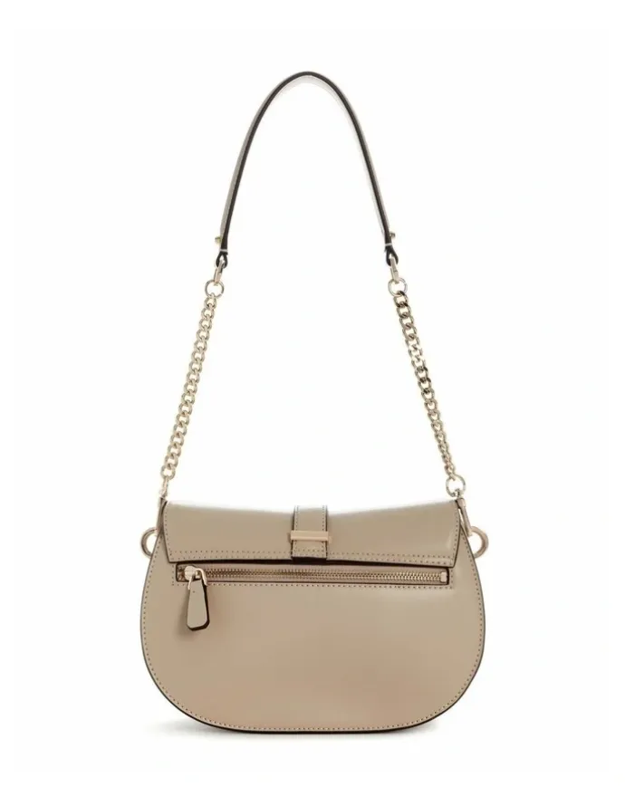 Guess Carrie Flap Shoulder Bag in Beige