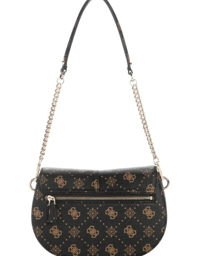 Guess Carrie Logo Shoulder Bag in Black