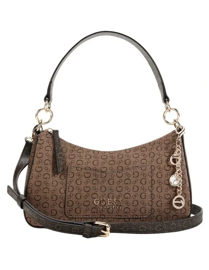 Guess Gabbi Mini Top Zip Bag in Cocoa Multi