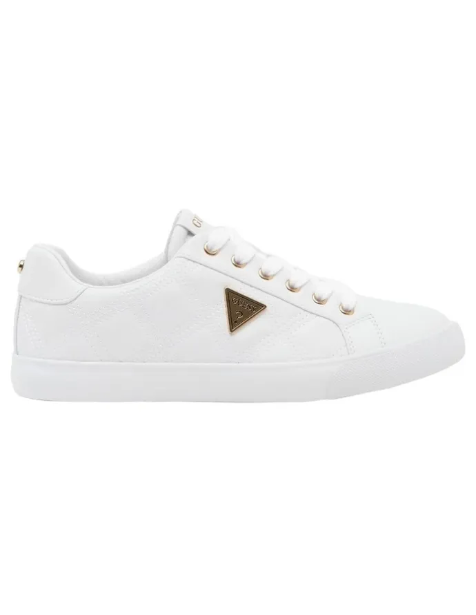 Guess Garda Triangle Logo Sneaker in White