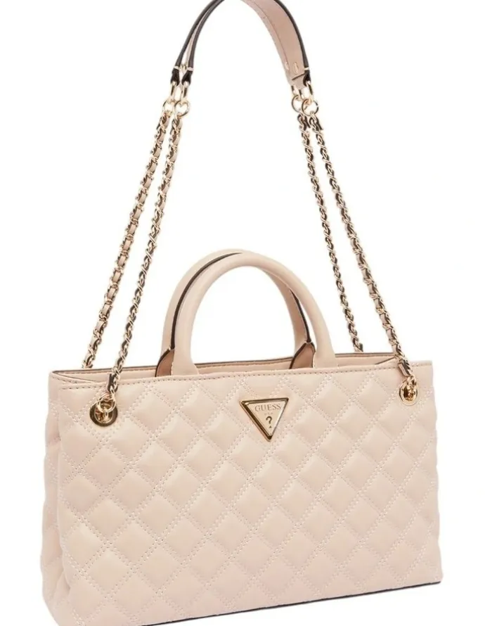 Guess Giully Girlfriend Satchel Bag in Light Beige
