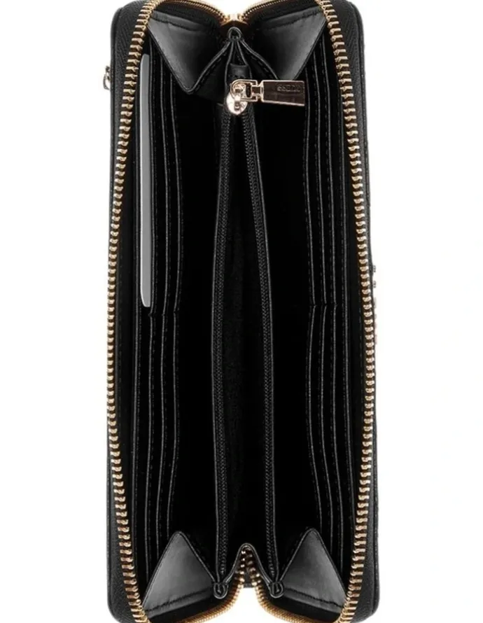 Guess Giully Large Zip Around Wallet in Black