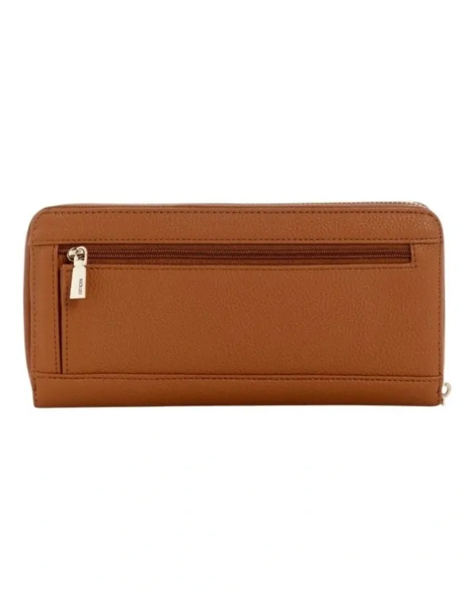 Guess Laurel II Large Zip Around Wallet in Cognac