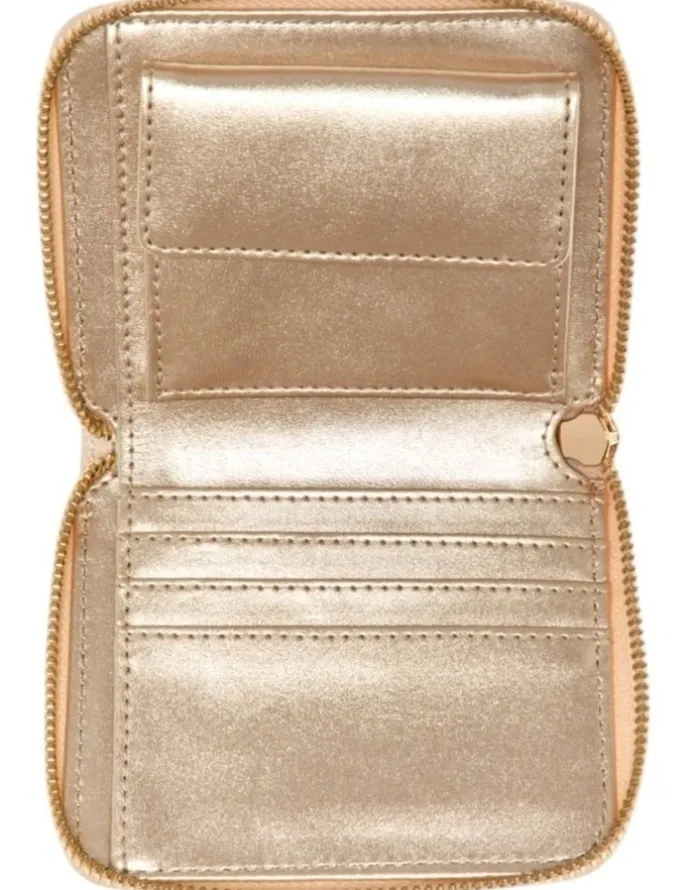 Guess Laurel Small Zip Around Wallet in Dark Taupe