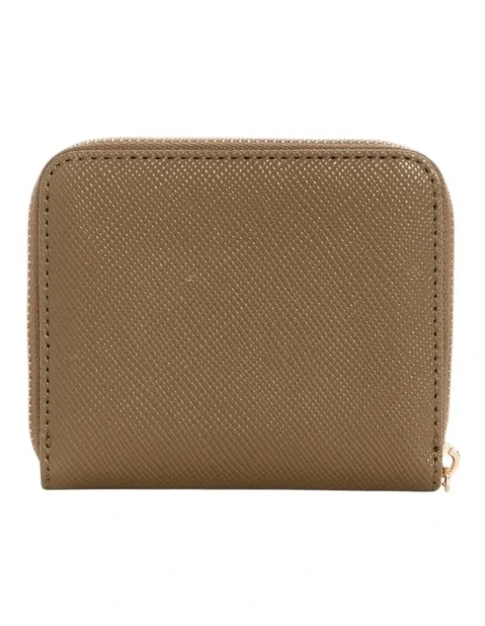 Guess Laurel Small Zip Around Wallet in Dark Taupe