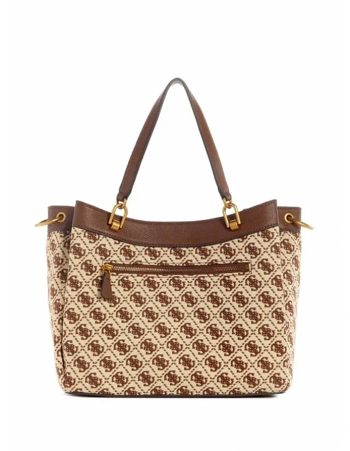 Guess Shemara Girlfriend Satchel Bag in Brown Logo