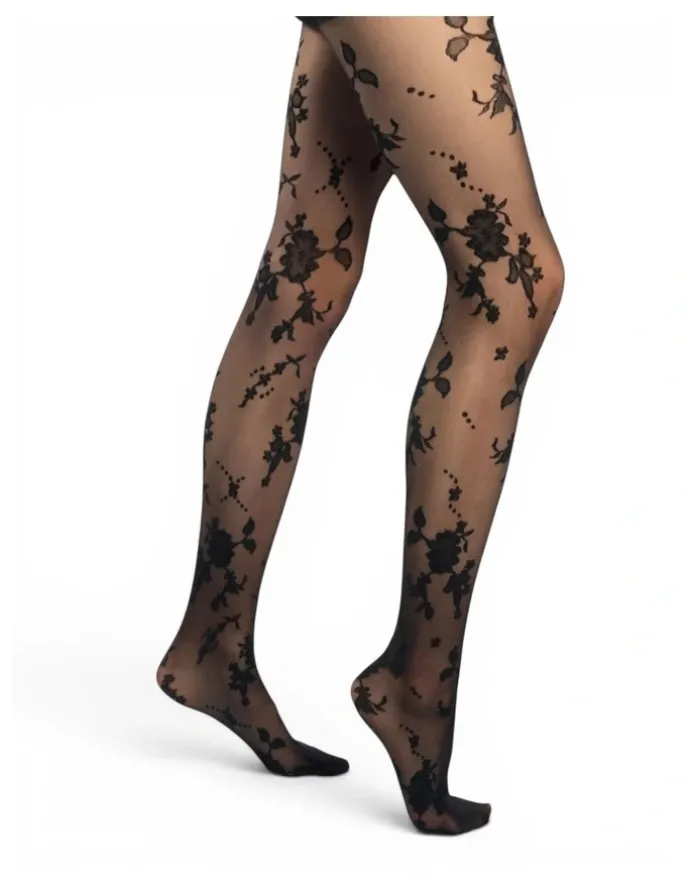High Heel Jungle Floral Sheer Tights