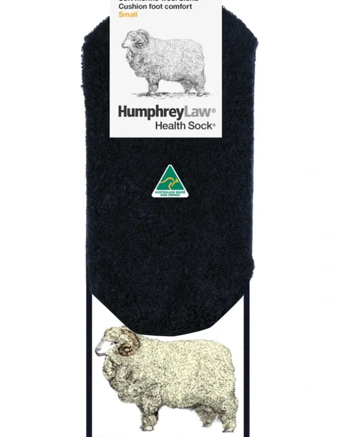 Humphrey Law Cushion Foot Merino Blend Health Sock in Black