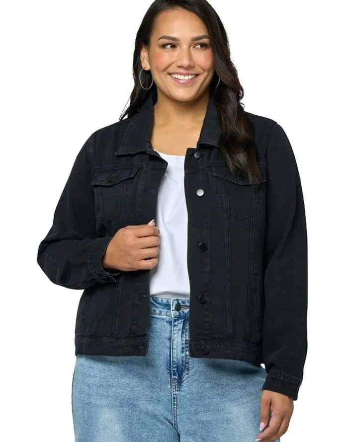 Indigo Tonic Denise Denim Jacket in Black