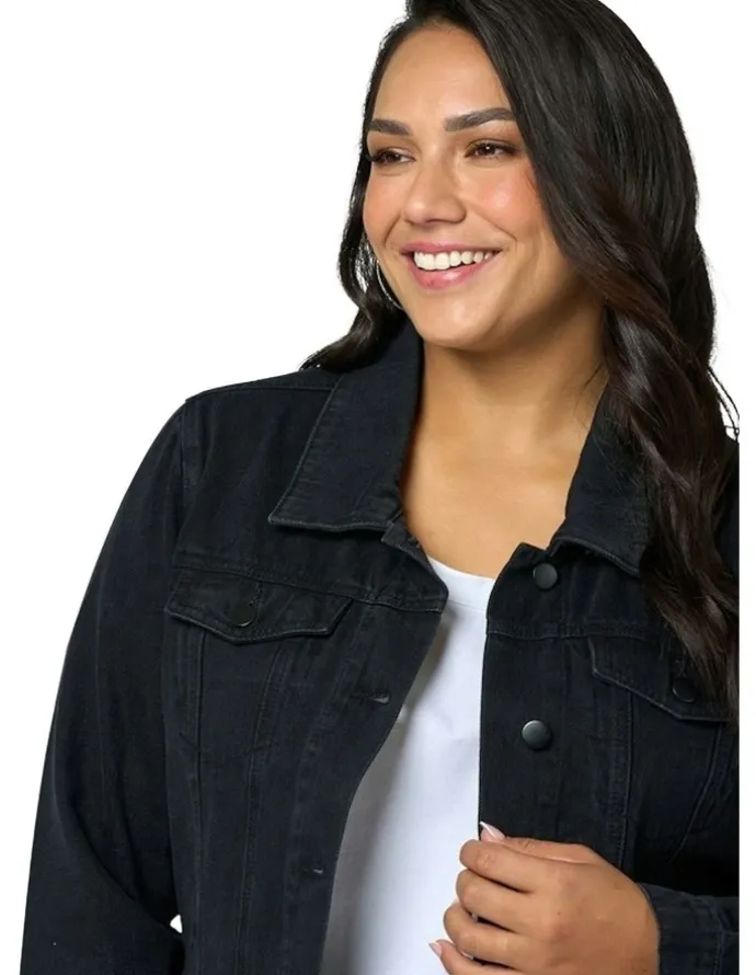 Indigo Tonic Denise Denim Jacket in Black