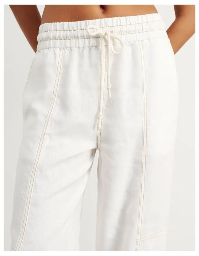 JAG Sabine Linen Relaxed Leg Pant in White