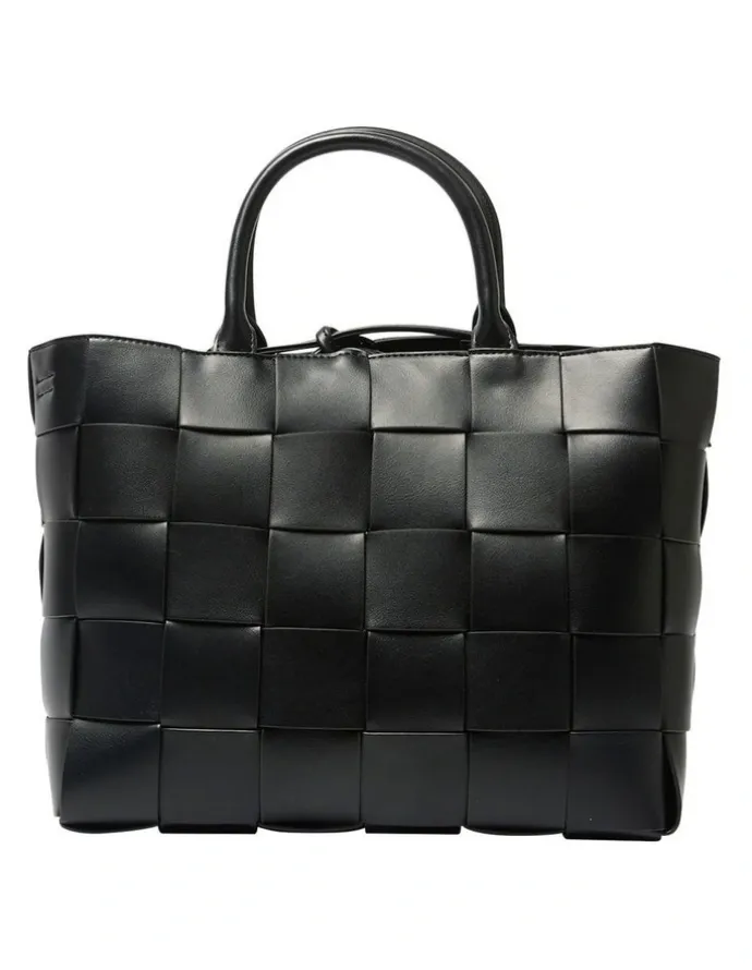 Jane Debster Dice Tote Bag in Black Weave