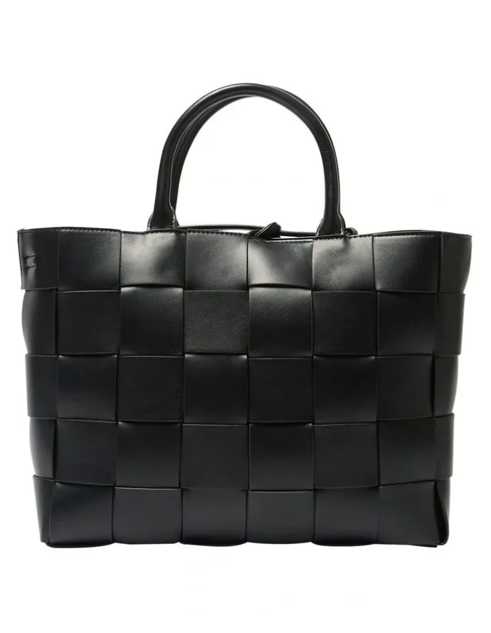 Jane Debster Dice Tote Bag in Black Weave