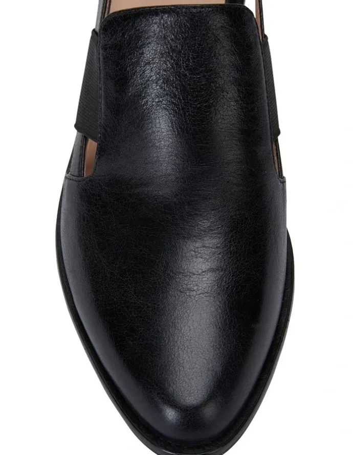 Jane Debster Expose Black Oil Heeled Shoes
