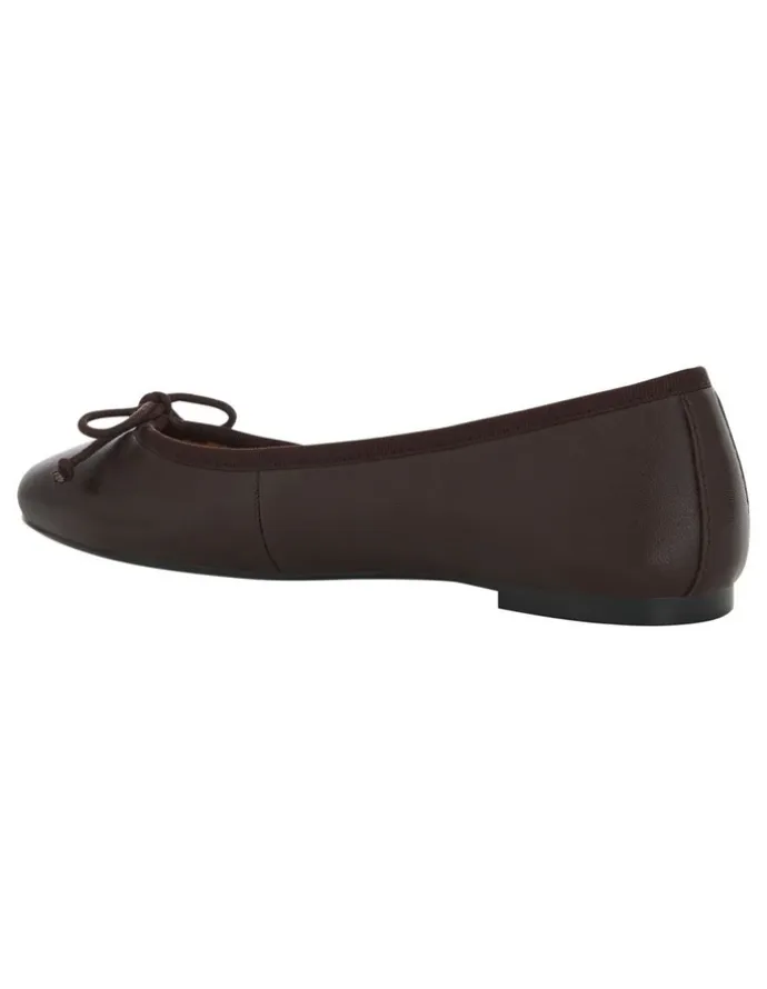 Jane Debster Fonteyn Ballet Flats in Chocolate Leather