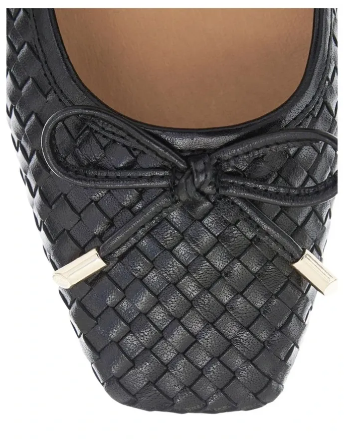 Jane Debster Frances Flat Shoes in Black Weave