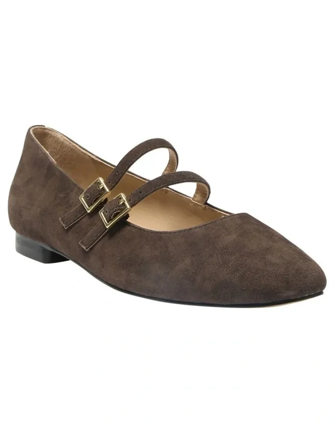 Jane Debster Freda Flat Shoes in Chocolate