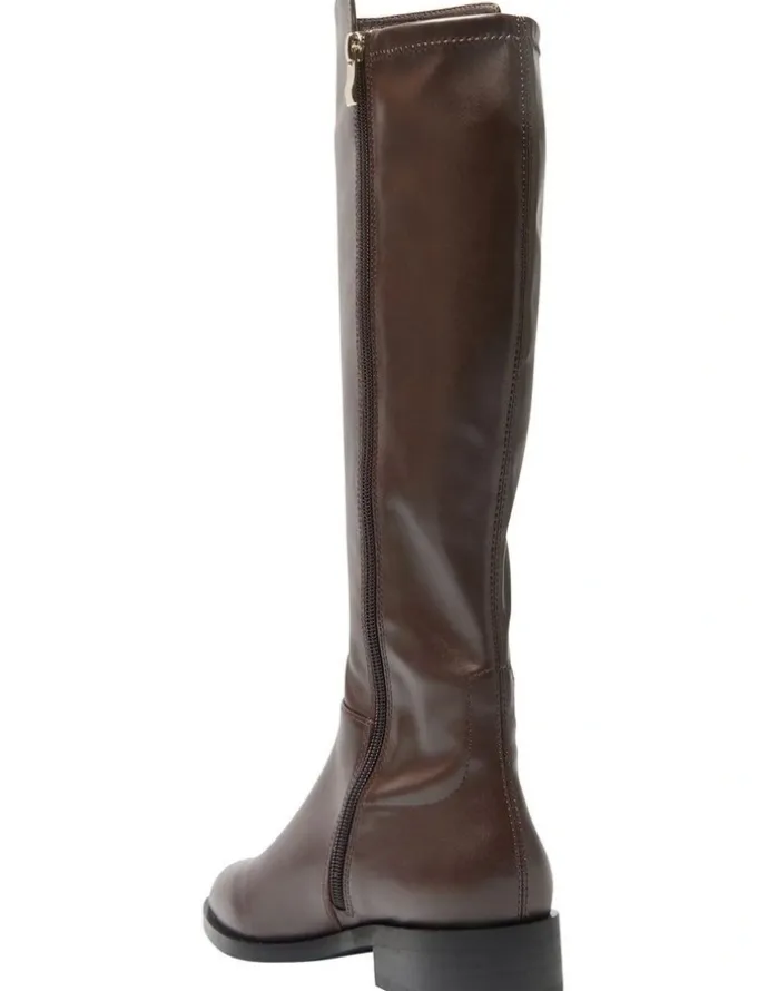 Jane Debster Kennedy Knee Boots in Chocolate Leather