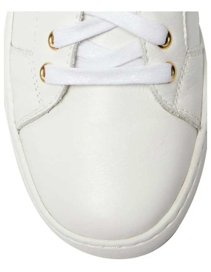 Jane Debster Leather Belem Sneakers in White/Gold