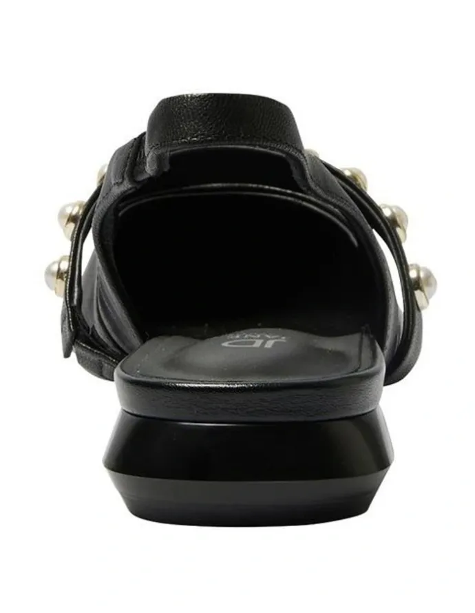 Jane Debster Opal Flat Shoes in Black Leather