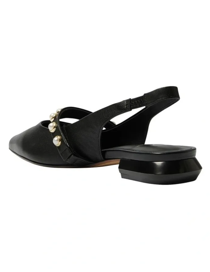 Jane Debster Opal Flat Shoes in Black Leather