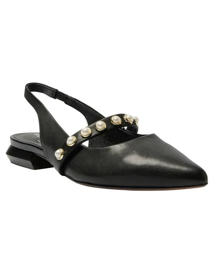 Jane Debster Opal Flat Shoes in Black Leather