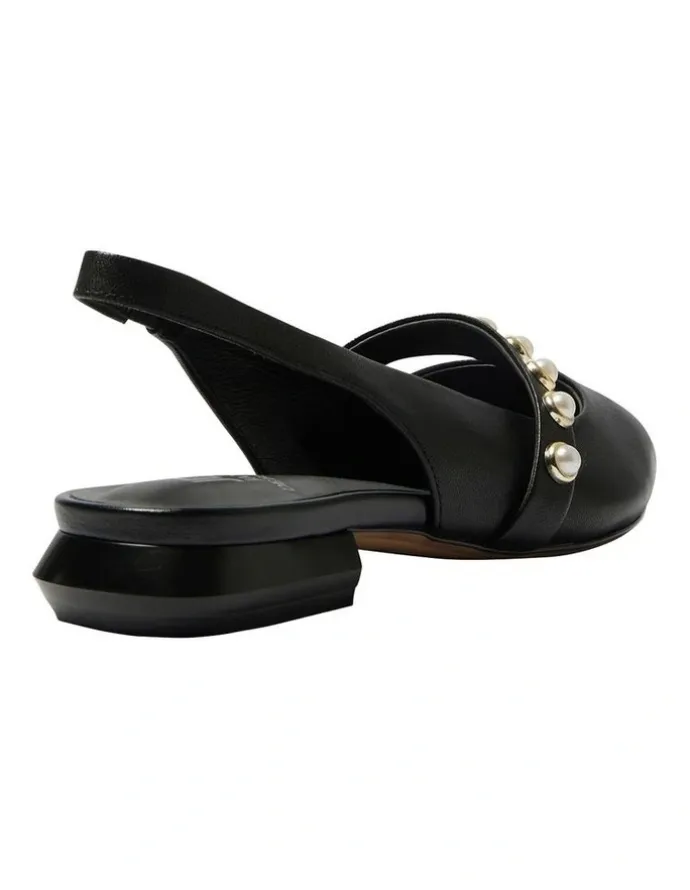 Jane Debster Opal Flat Shoes in Black Leather