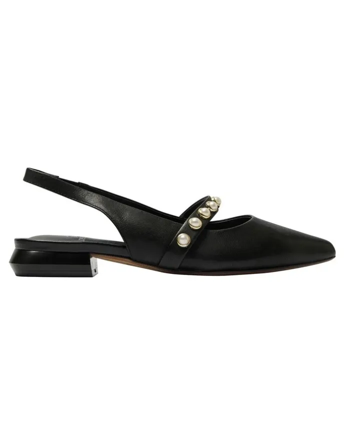 Jane Debster Opal Flat Shoes in Black Leather