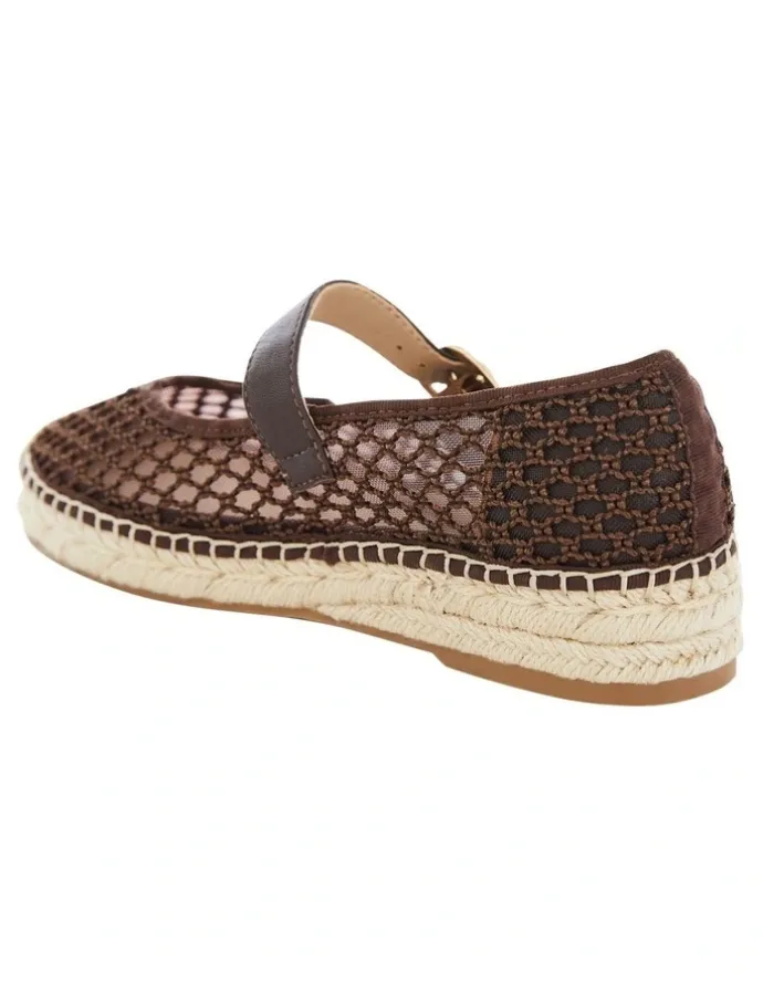 Jane Debster Portugal Flat Shoes in Chocolate Mesh