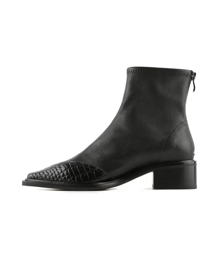 Jo Mercer Oracle Flat Ankle Boots in Black Multi