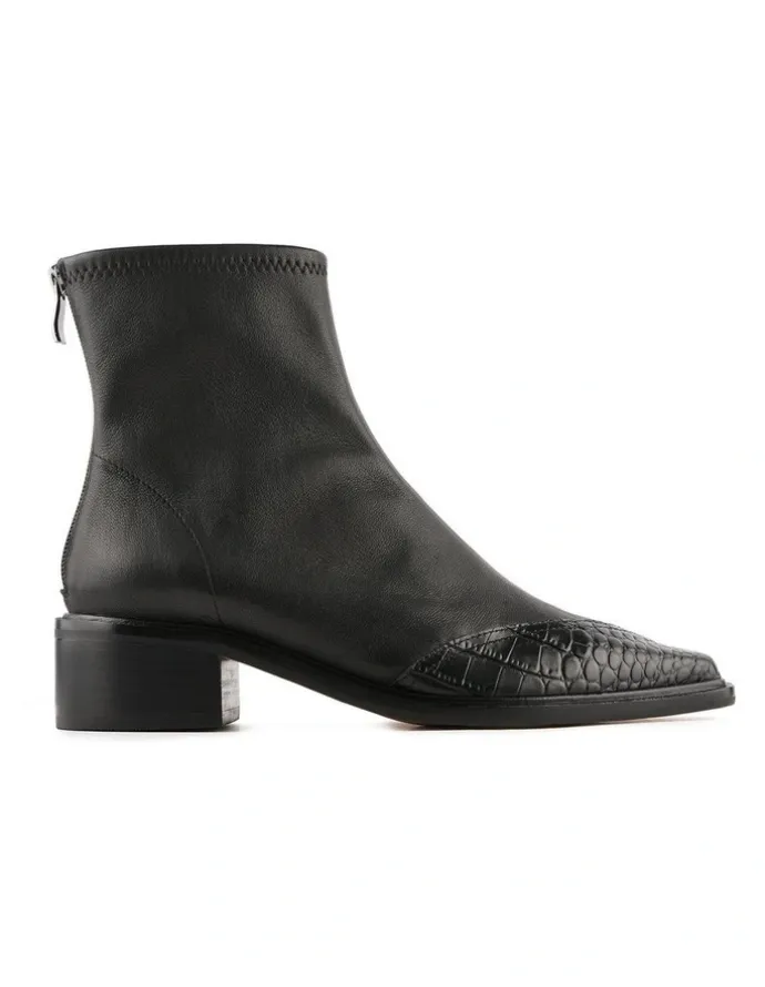 Jo Mercer Oracle Flat Ankle Boots in Black Multi