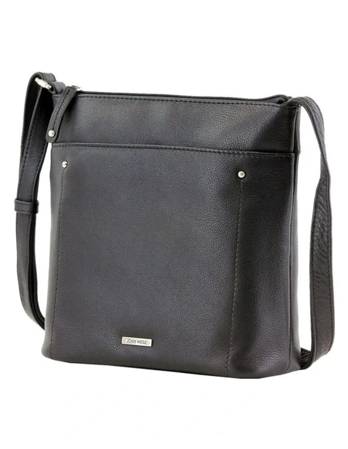 Joan Weisz Zip Top Crossbody Bag in Nomad Black