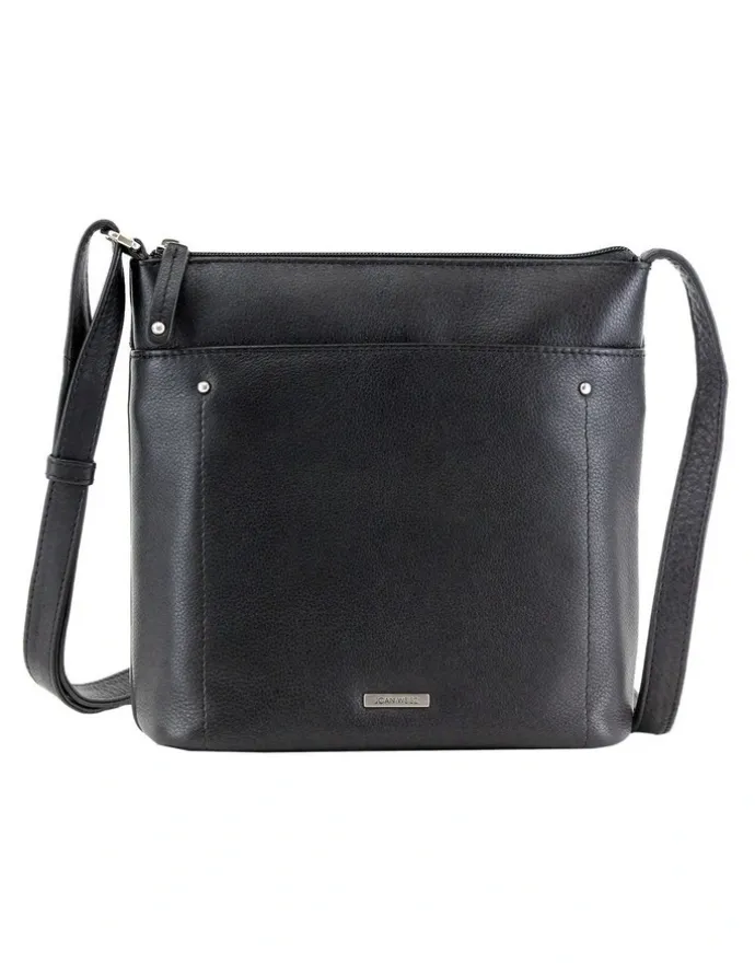 Joan Weisz Zip Top Crossbody Bag in Nomad Black
