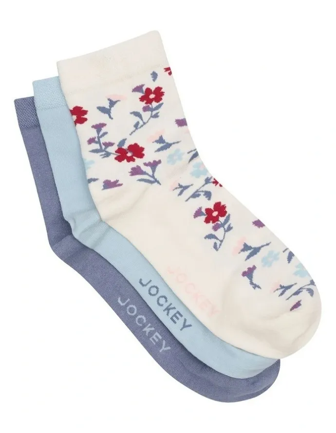 Jockey Pattern Anklet Socks 3 Pack in Multi