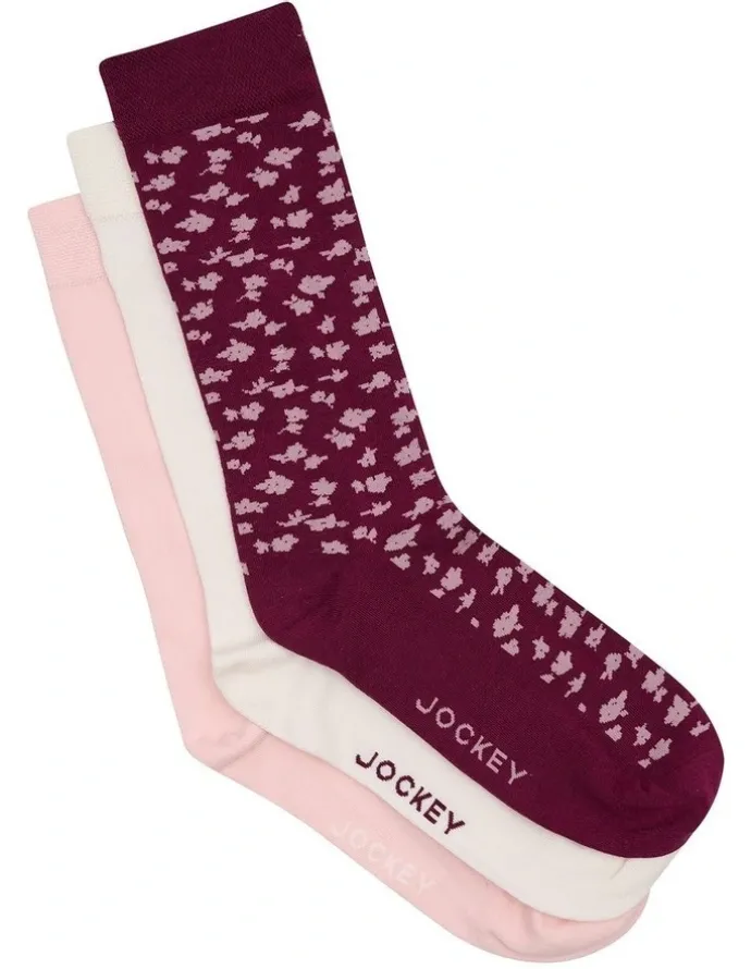 Jockey Pattern Crew Socks 3 Pack in Multi
