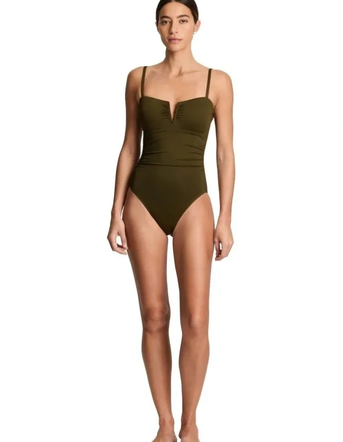 Lauren Ralph Lauren Beach Club Solids V Wire High Leg Shaping Swimsuit