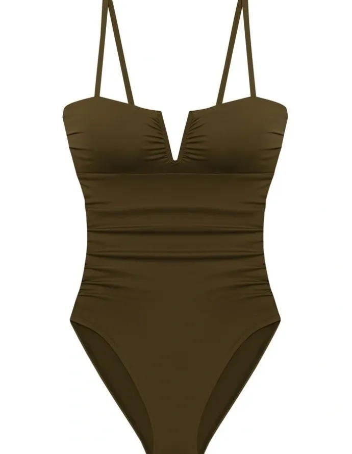 Lauren Ralph Lauren Beach Club Solids V Wire High Leg Shaping Swimsuit