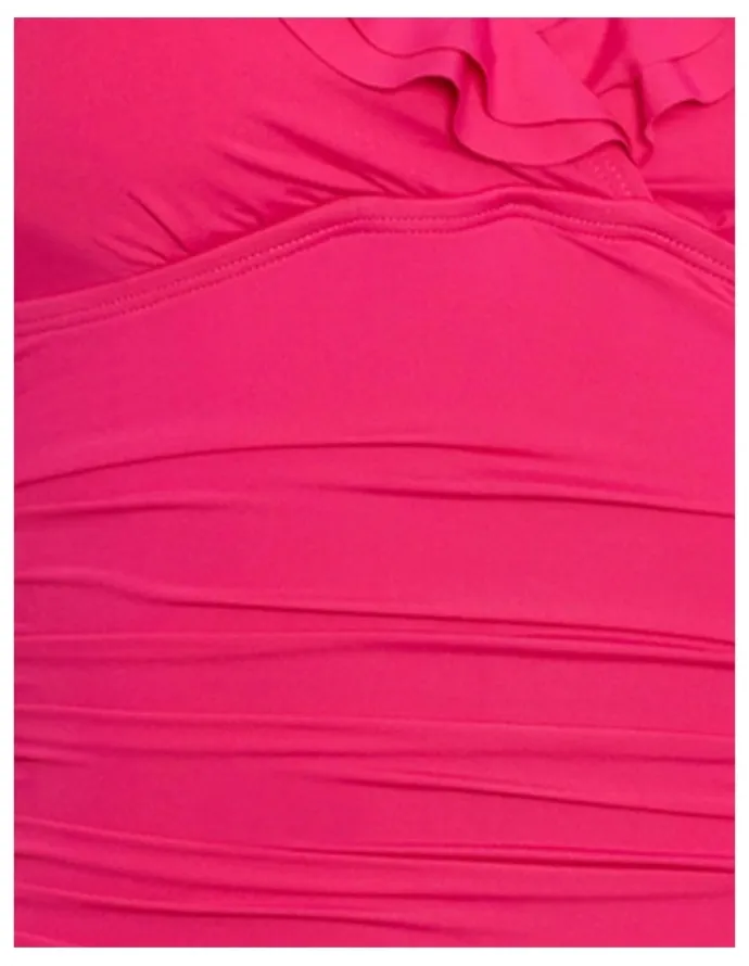 Lauren Ralph Lauren Beach Club Solids Ruffle Surplice Underwired One-Piece Swimsuit in Orchird