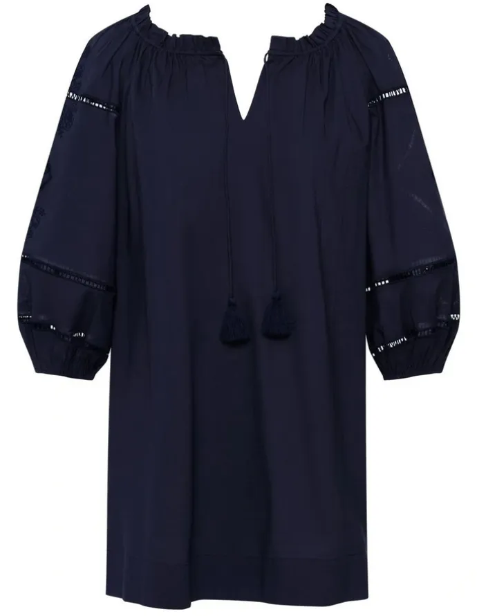 Lauren Ralph Lauren Embroidered Cotton Mini Beach Dress Cover Up