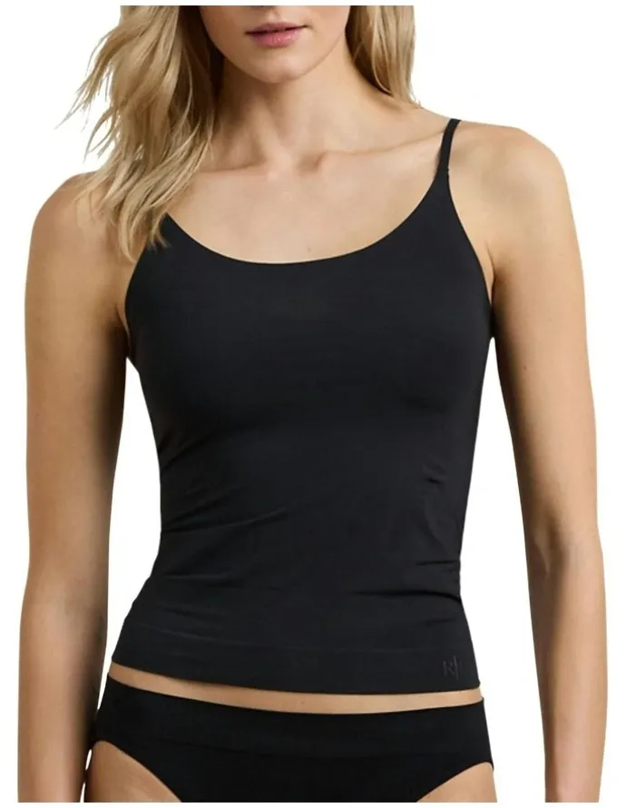 Lauren Ralph Lauren Luxe Smoothing Slim Fit Adjustable Strap Camisole in Black