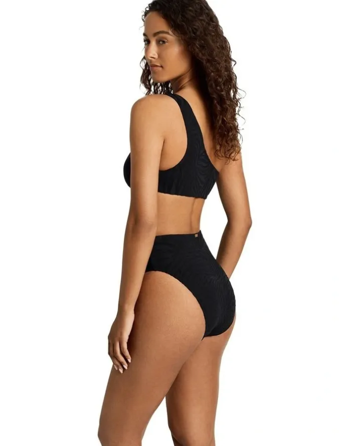 Lauren Ralph Lauren Zebra Jacquard High Waist Bikini Bottom