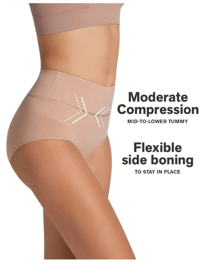 Leonisa High-Waisted Classic Shaping Tummy Control Brief in Beige